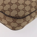GUCCI GG Canvas Sherry Line Hand Bag Beige Silver 145811 Auth 190086V-17
