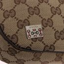 GUCCI GG Canvas Sherry Line Hand Bag Beige Silver 145811 Auth 190086V-19