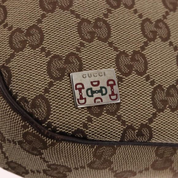 GUCCI GG Canvas Sherry Line Hand Bag Beige Silver 145811 Auth 190086V