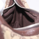 GUCCI GG Canvas Sherry Line Hand Bag Beige Silver 145811 Auth 190086V-21