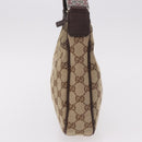 GUCCI GG Canvas Sherry Line Hand Bag Beige Silver 145811 Auth 190086V-3