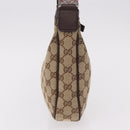GUCCI GG Canvas Sherry Line Hand Bag Beige Silver 145811 Auth 190086V-4