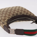 GUCCI GG Canvas Sherry Line Hand Bag Beige Silver 145811 Auth 190086V-6