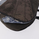 Christian Dior Double Saddle Hand Bag Denim Blue Silver Auth 190088SAM-12