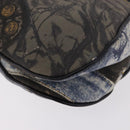 Christian Dior Double Saddle Hand Bag Denim Blue Silver Auth 190088SAM-13