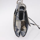 Christian Dior Double Saddle Hand Bag Denim Blue Silver Auth 190088SAM-5