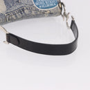 Christian Dior Double Saddle Hand Bag Denim Blue Silver Auth 190088SAM-7