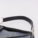 Christian Dior Double Saddle Hand Bag Denim Blue Silver Auth 190088SAM-8