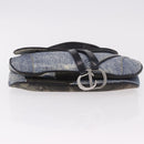Christian Dior Double Saddle Hand Bag Denim Blue Silver Auth 190088SAM-9