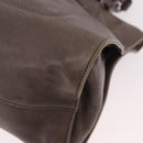 PRADA Tote Bag Leather Gray Silver Auth 190090A-11