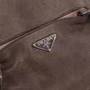 PRADA Tote Bag Leather Gray Silver Auth 190090A-15