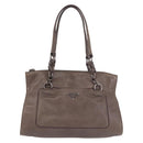 PRADA Tote Bag Leather Gray Silver Auth 190090A-2