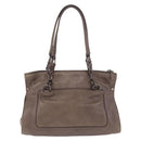 PRADA Tote Bag Leather Gray Silver Auth 190090A-3