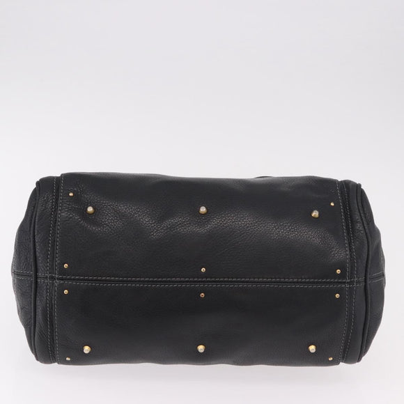 Chloe Paddington Hand Bag Leather Black Gold Silver Auth 190091A