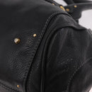 Chloe Paddington Hand Bag Leather Black Gold Silver Auth 190091A-15
