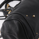 Chloe Paddington Hand Bag Leather Black Gold Silver Auth 190091A-16