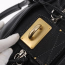 Chloe Paddington Hand Bag Leather Black Gold Silver Auth 190091A-19