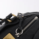Chloe Paddington Hand Bag Leather Black Gold Silver Auth 190091A-20
