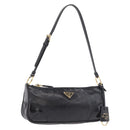 PRADA Hand Bag Leather Black Gold 1BC201 Auth 190093SAM-1