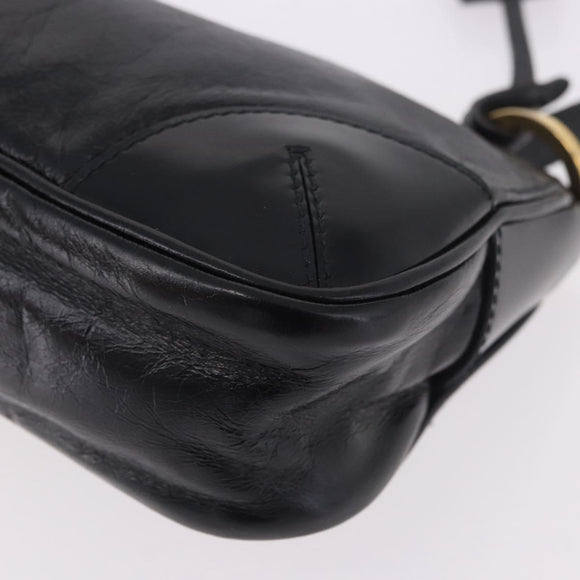 PRADA Hand Bag Leather Black Gold 1BC201 Auth 190093SAM