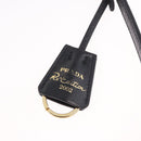 PRADA Hand Bag Leather Black Gold 1BC201 Auth 190093SAM-9