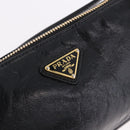 PRADA Hand Bag Leather Black Gold 1BC201 Auth 190093SAM-18