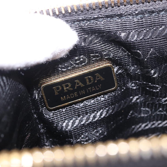 PRADA Hand Bag Leather Black Gold 1BC201 Auth 190093SAM