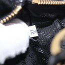 PRADA Hand Bag Leather Black Gold 1BC201 Auth 190093SAM-11