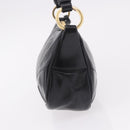 PRADA Hand Bag Leather Black Gold 1BC201 Auth 190093SAM-4