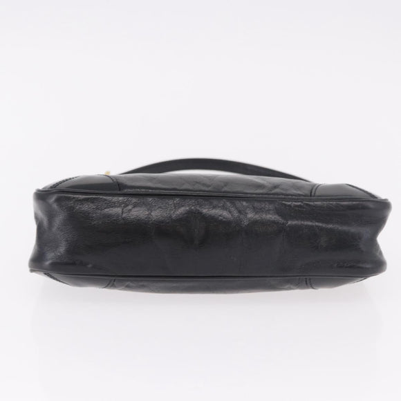 PRADA Hand Bag Leather Black Gold 1BC201 Auth 190093SAM