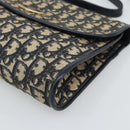 Christian Dior Trotter Canvas Shoulder Bag Navy Gold Auth 190094A-10