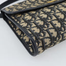 Christian Dior Trotter Canvas Shoulder Bag Navy Gold Auth 190094A-11