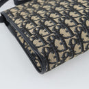 Christian Dior Trotter Canvas Shoulder Bag Navy Gold Auth 190094A-13
