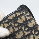 Christian Dior Trotter Canvas Shoulder Bag Navy Gold Auth 190094A-15