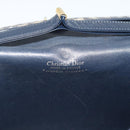 Christian Dior Trotter Canvas Shoulder Bag Navy Gold Auth 190094A-17