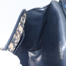 Christian Dior Trotter Canvas Shoulder Bag Navy Gold Auth 190094A-20