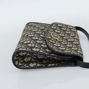 Christian Dior Trotter Canvas Shoulder Bag Navy Gold Auth 190094A-5