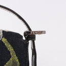 FENDI Mamma Baguette Bag Denim Flower Embroidery Navy Silver Auth 190100SAM-19