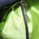 FENDI Mamma Baguette Bag Denim Flower Embroidery Navy Silver Auth 190100SAM-11