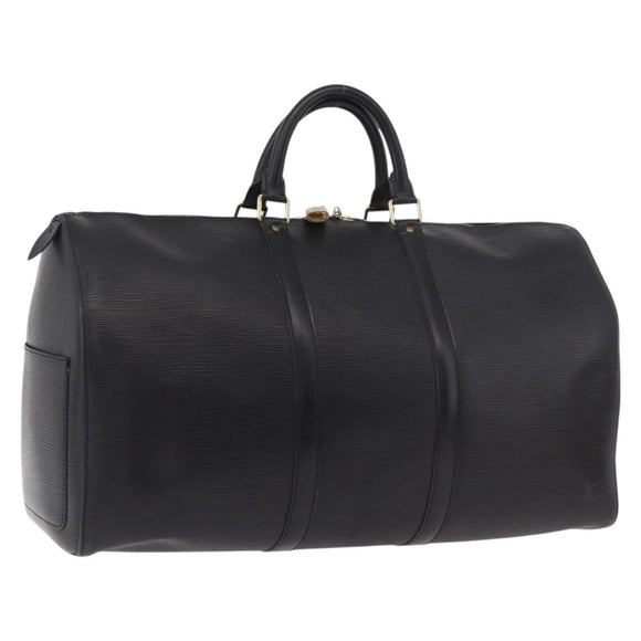 LOUIS VUITTON Epi Keepall 50 Boston Bag Black M42962 LV Auth 190102SAV