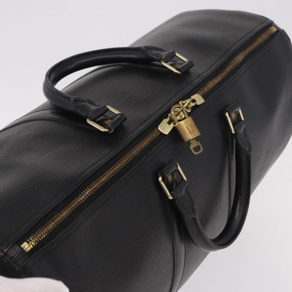LOUIS VUITTON Epi Keepall 50 Boston Bag Black M42962 LV Auth 190102SAV