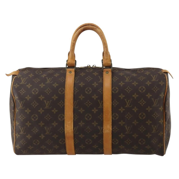LOUIS VUITTON Monogram Keepall 45 Boston Bag M41428 LV Auth 190104