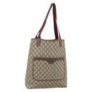 GUCCI GG Supreme Web Sherry Line Tote Bag PVC Beige Red 002 58 6487 Auth 190108-1