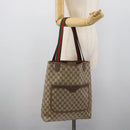 GUCCI GG Supreme Web Sherry Line Tote Bag PVC Beige Red 002 58 6487 Auth 190108-21