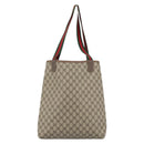 GUCCI GG Supreme Web Sherry Line Tote Bag PVC Beige Red 002 58 6487 Auth 190108-2