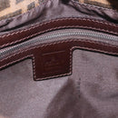 FENDI Zucca Canvas Mamma Baguette Shoulder Bag Black Brown Auth 190109SAV-22