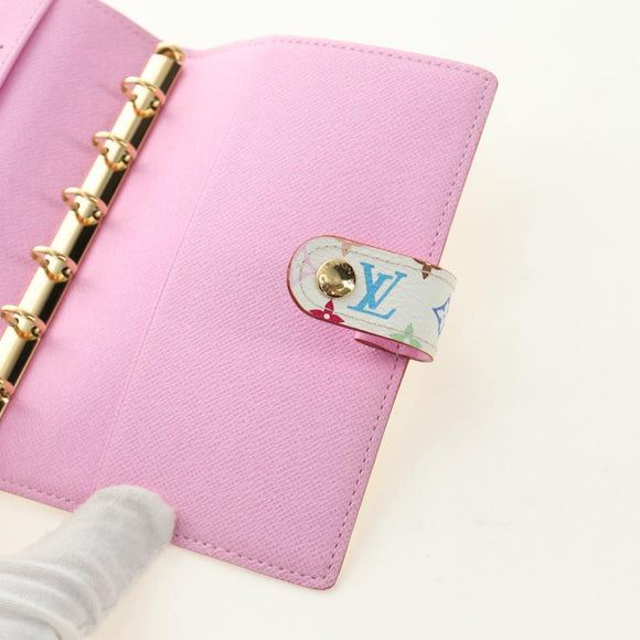 LOUIS VUITTON Monogram Multicolor Agenda PM Cover White R21074 LV Auth 190110M