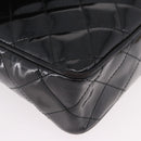 CHANEL Matelasse Chain Shoulder Bag Patent leather Black Gold CC Auth 190111A-9