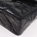 CHANEL Matelasse Chain Shoulder Bag Patent leather Black Gold CC Auth 190111A-14