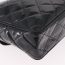 CHANEL Matelasse Chain Shoulder Bag Patent leather Black Gold CC Auth 190111A-15